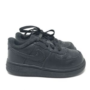 Toddlers Nike Air Force 1 LE (TD) Size 8C All Black Lace Up Sneakers Unisex